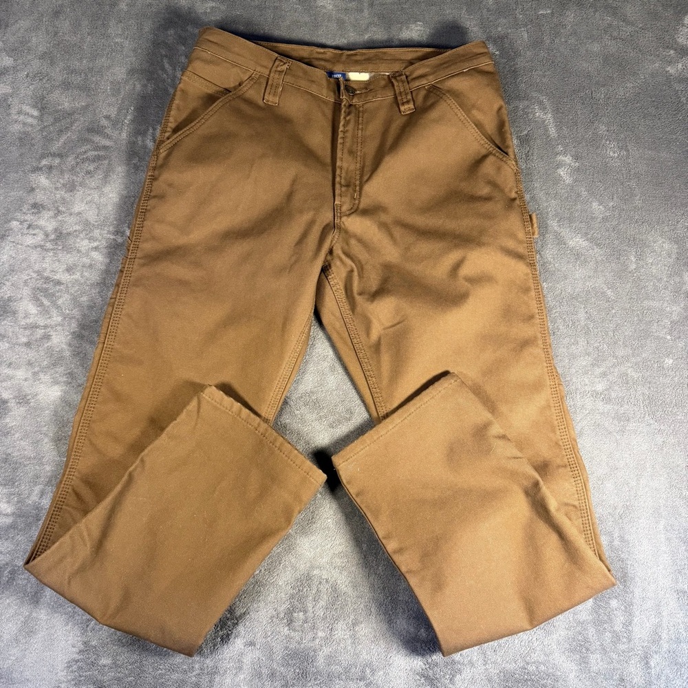 Men's Rugged Wear heavy duty canvas work pants fleece lined 33x32